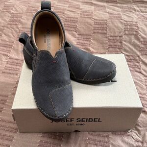 Joseph Siebel Loafers Slip On Shoes Gray Brown Leather Women's 38 US Size 7